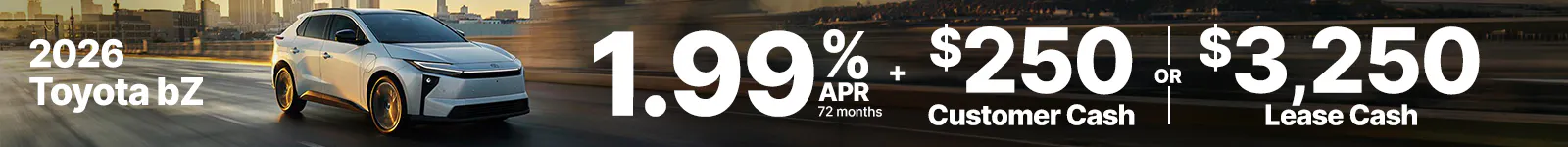 2026 Toyota bZ SRP Banner