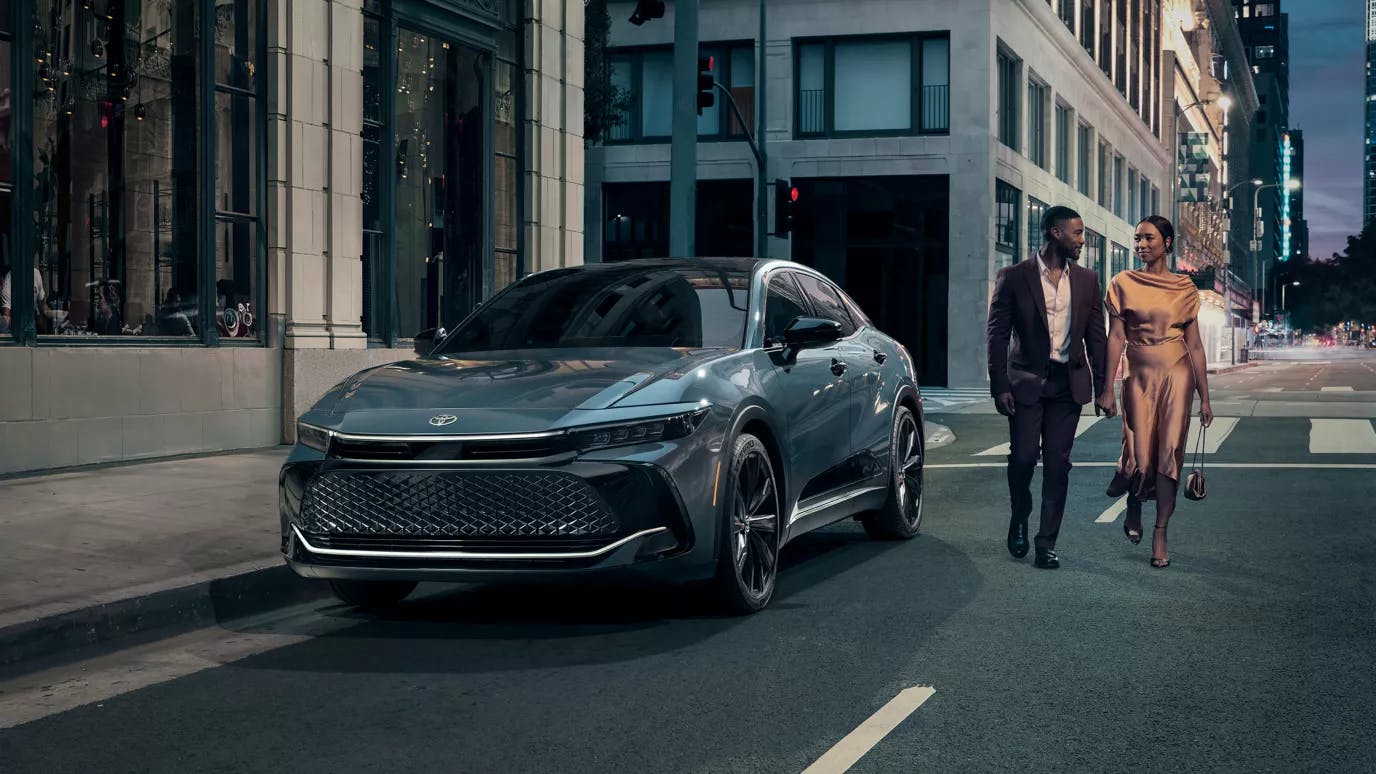 gray Toyota parked in the city