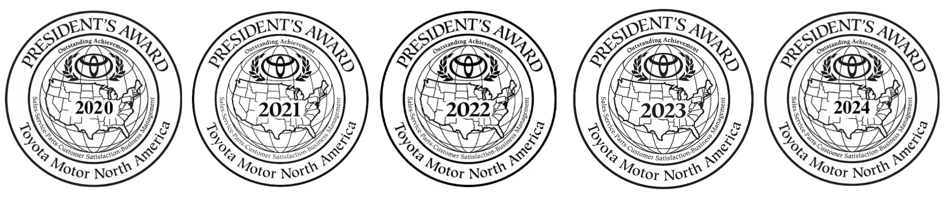 President's Award winner logos